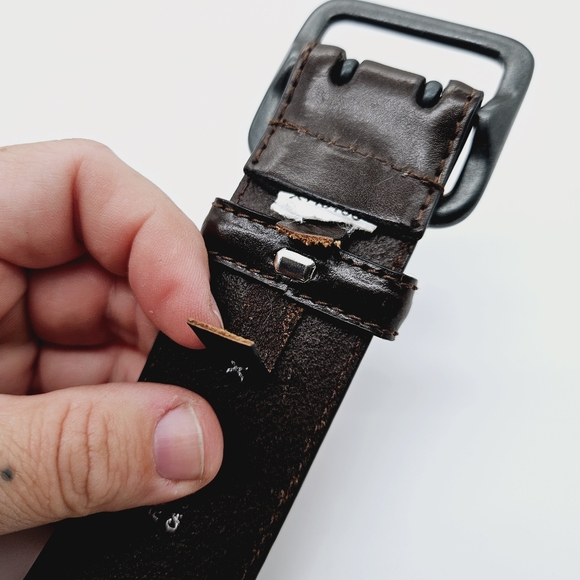 JACOB CONNEXION | genuine leather double-prong buckle belt S - Picture 4 of 8